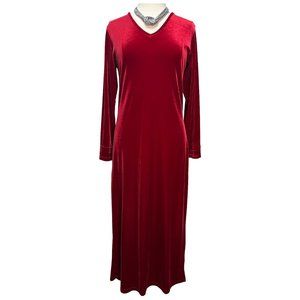 Stretchy red velvety dress